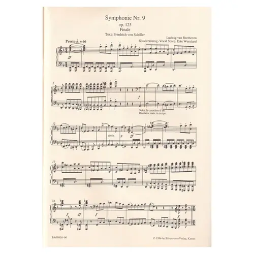 Symphonie N.9 In D Moll - Op.125  - Finale - Vocal Score