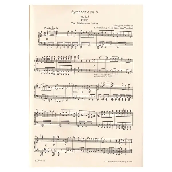 Symphonie N.9 In D Moll - Op.125  - Finale - Vocal Score