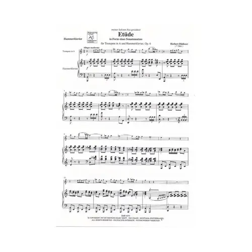 Etude In Form Eines Sonatensatzes - Trompete E Klavier