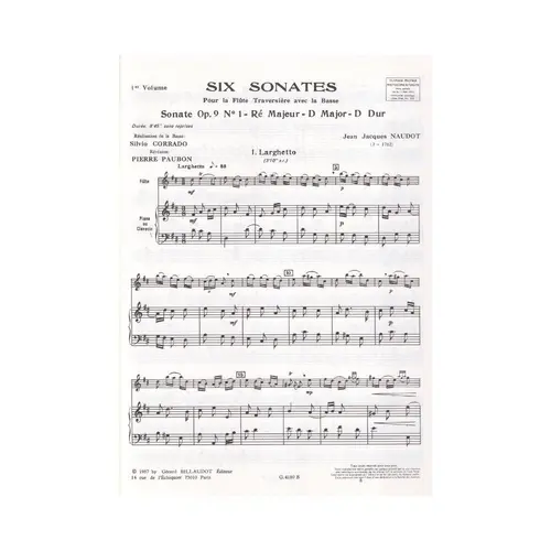 Six Sonates Op.9 Vol.1 (Ns.1,2,3)