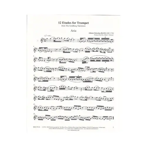 12 Etudes From The Goldberg Variations For Trumpet