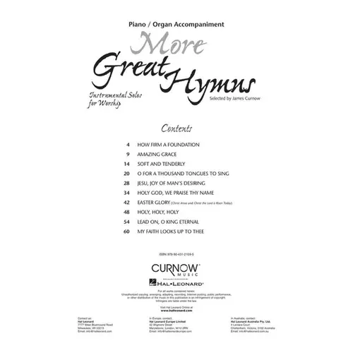 More Great Hymns - Piano/Organ Accompaniment