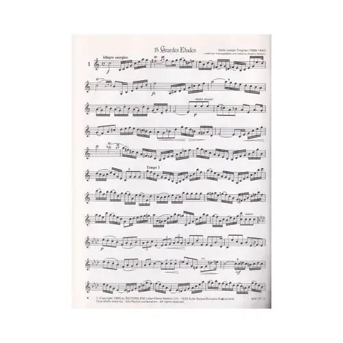15 Grandes Etudes - Trumpet Or Other Treble Clef Brass Instrument