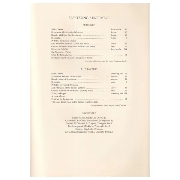 Entfuhrung Aus Dem Serail - Kv 384 - Vocal Score