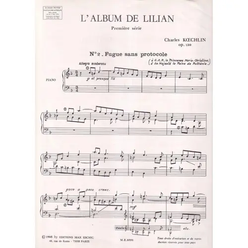 Fugue Sans Protocole - L´Album De Lilian - Op.139