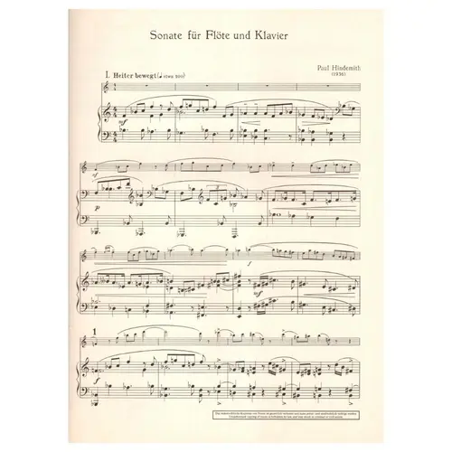 Sonate Fur Flote Und Klavier