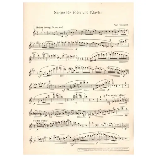 Sonate Fur Flote Und Klavier