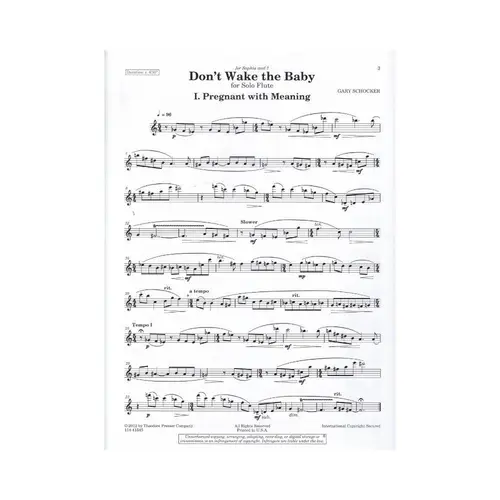 Don'T Wake The Baby For Solo Flute