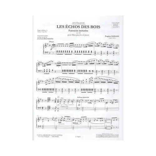 Les Echos Des Bois Op.220 Pour Flute Piccolo Et Piano