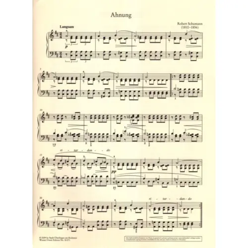 Album Leaf For Piano - Albumblatt Fur Klavier