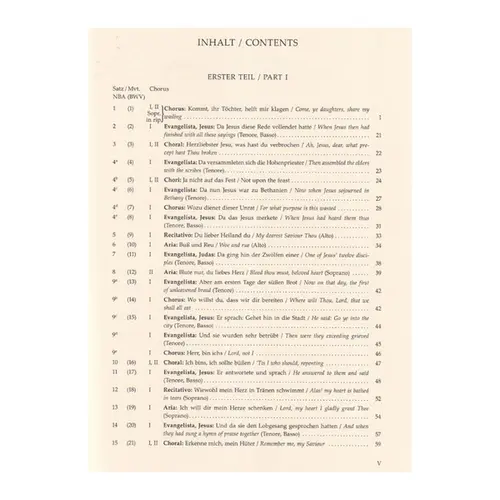 St.Matthew passion - BWV 244 - Vocal Score - Urtext