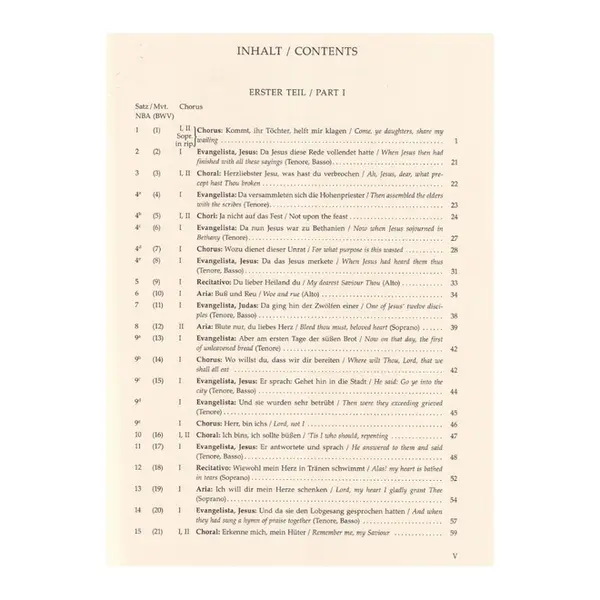 St.Matthew passion - BWV 244 - Vocal Score - Urtext