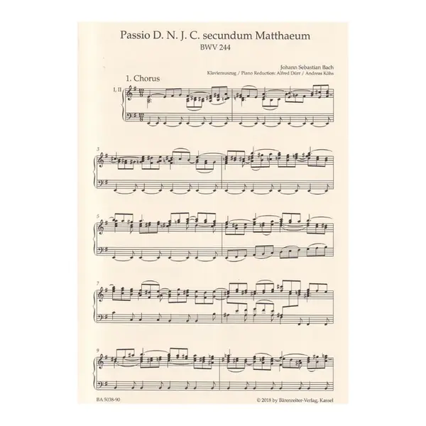 St.Matthew passion - BWV 244 - Vocal Score - Urtext