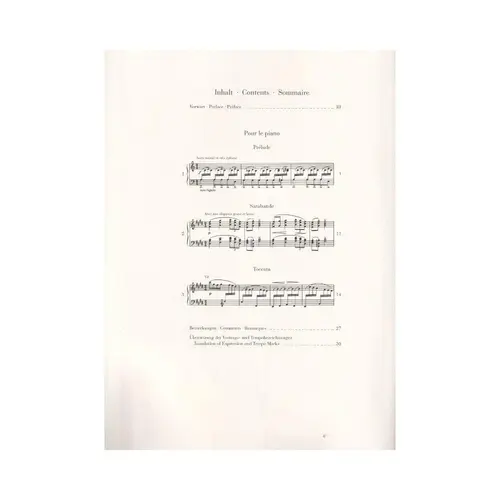 Pour Le Piano  - Urtext