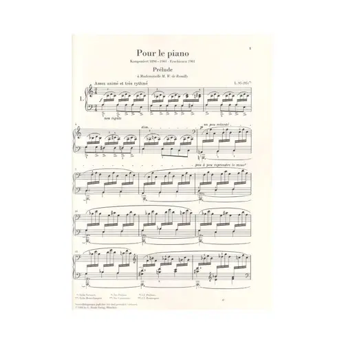Pour Le Piano  - Urtext