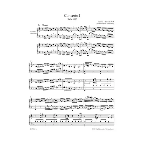 Concerto n.1 in D minor for harpsichord and strings BWV 1052 - piano reduction
