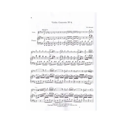 Concerto N.Iv In D Major - Kv 218 For Violin And Piano