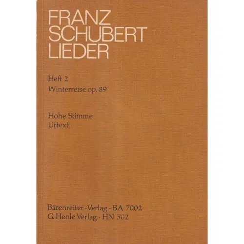 Lieder - Vol.2 - Winterreise Op.89 - canto, vozes agudos;