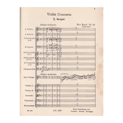 Violin Concerto G Minor - Op.26 ( study score)