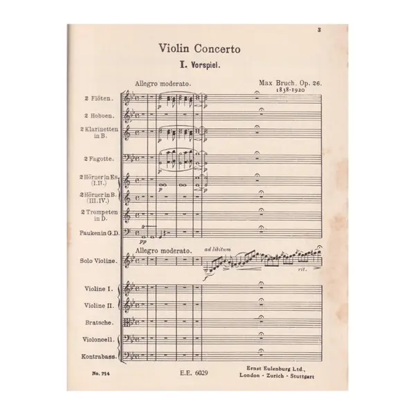 Violin Concerto G Minor - Op.26 ( study score)