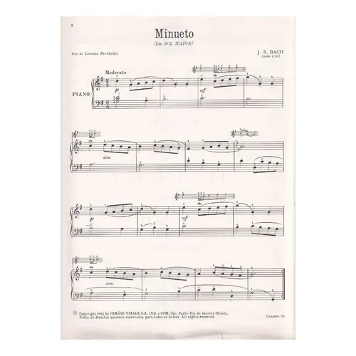 Minueto Em Sol Maior   (Ana Madalena Bach)
