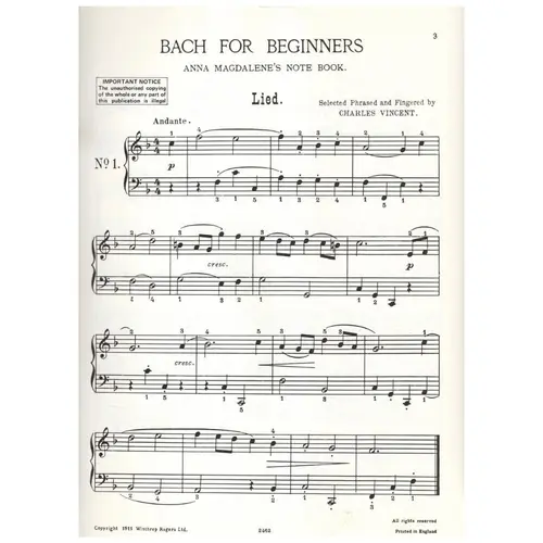 Bach For Beginners - Vol.1