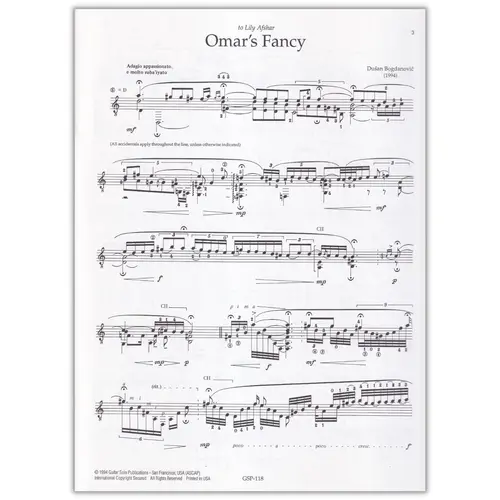 Omar`S Fancy For Solo Guitar