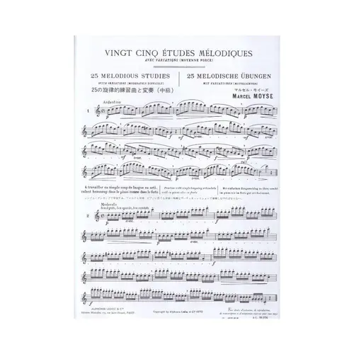25 Etudes Melodiques Pour Flute