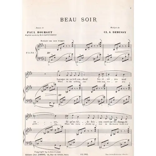 Beau Soir para canto e piano