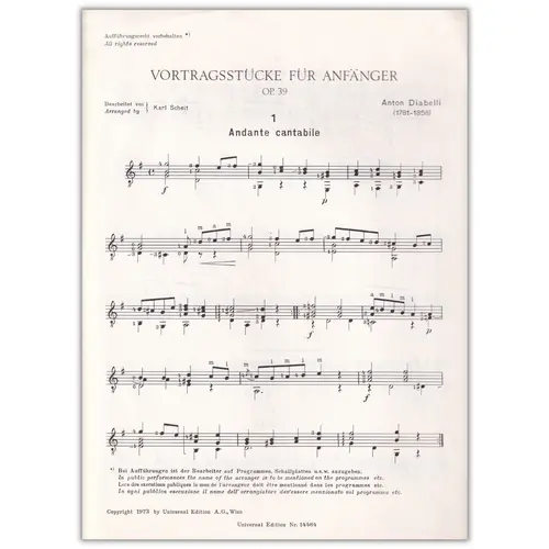 Vortragsstucke Fur Anfanger - Little Pieces-Op.39