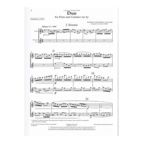 Duo For Flute And Clarinet (In A)