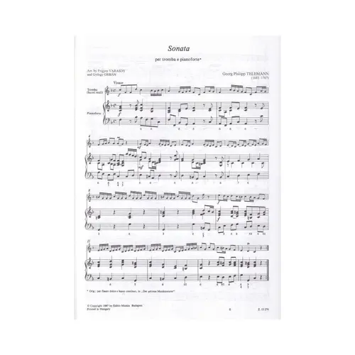 Sonata In Fa Maggiore Per Tromba E Pianoforte