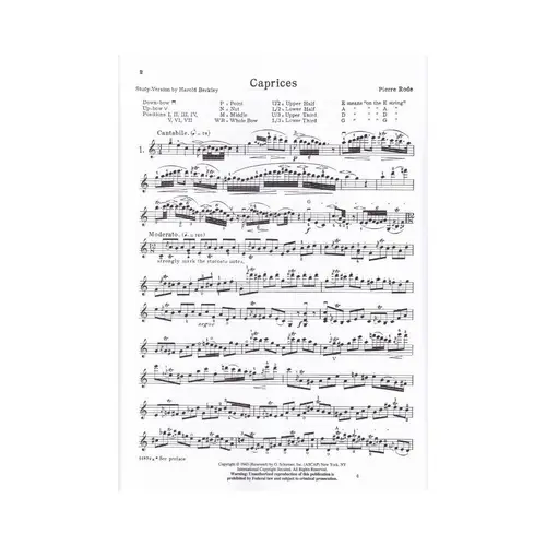 Twenty-Four Caprices For The Violin