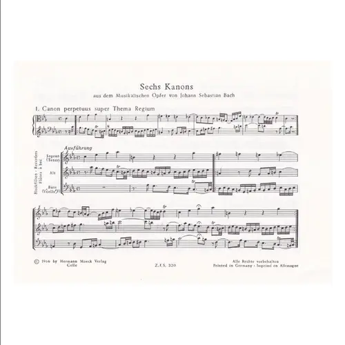 Six Canons From  " The Musical Offering "