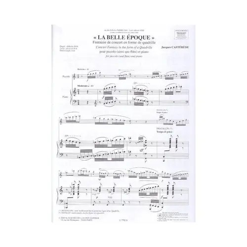 La Belle Époque - Fantaisie De Concert En Forme De Quadrille