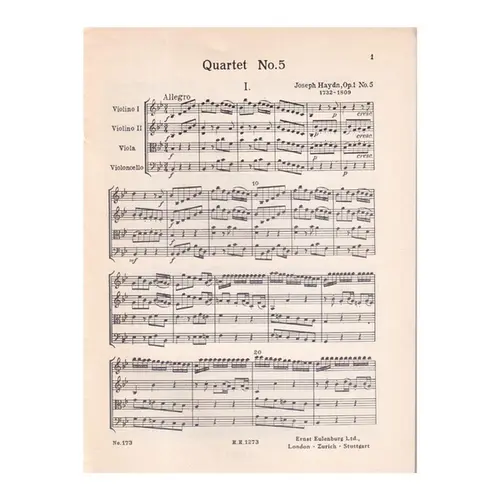 String Quartet Sib Maj. Op.1 N.5