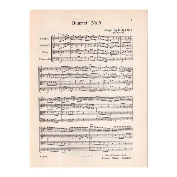 String Quartet Sib Maj. Op.1 N.5