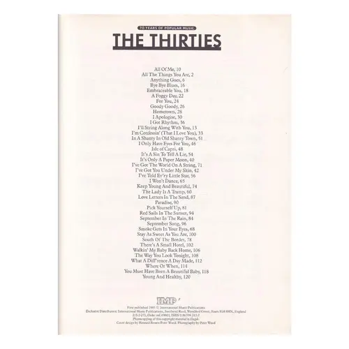 The Thirties - 70 Years Of Popular Music