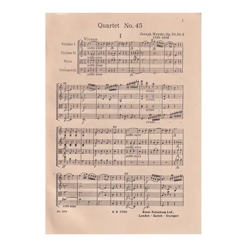 String Quartet C Major - Op.50  N.2  ( study score)