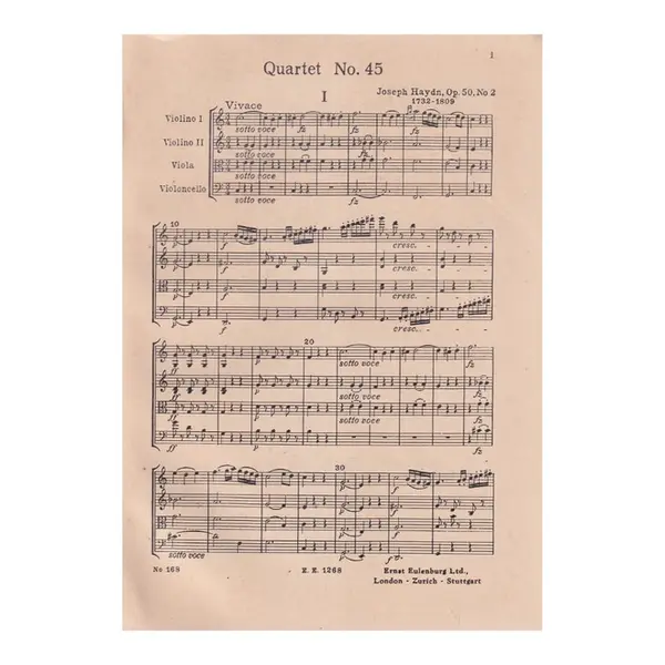 String Quartet C Major - Op.50  N.2  ( study score)