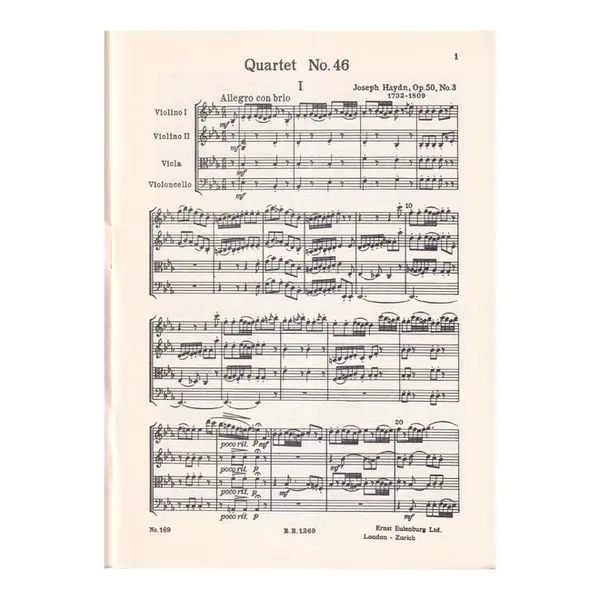 String Quartet E B Maj. - Op.50 N.3  ( study score)