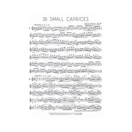 Twenty-Six Small Caprices Op.37 For Flute