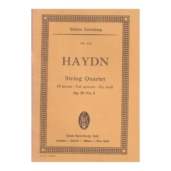 String Quartet F# Minor - Op.50 N.4  ( study score)