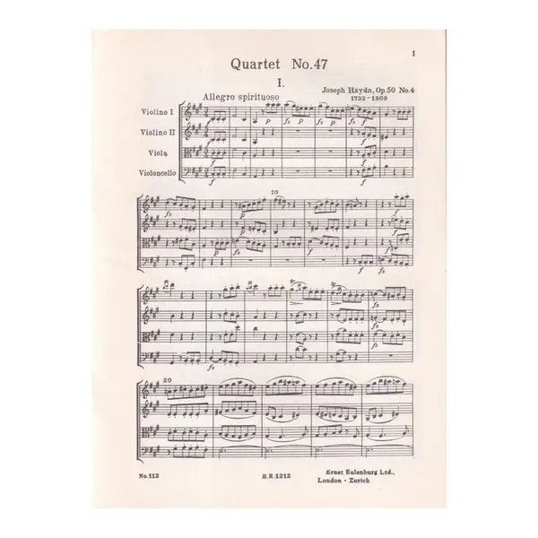 String Quartet F# Minor - Op.50 N.4  ( study score)