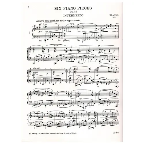 Six Piano Pieces - Op.118