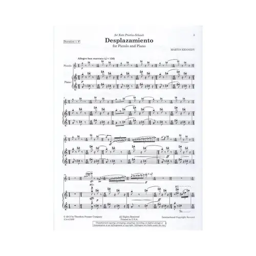 Desplazamiento For Piccolo And Piano