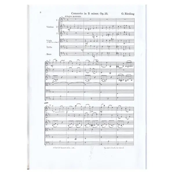 Concerto In B Minor - Score + Parts