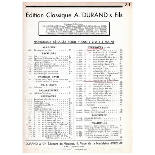 Sonate N.26 En Mib Maj- Op.81 - Les Adieux, L' Absence et Le Retour