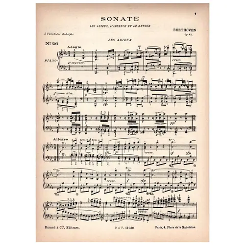 Sonate N.26 En Mib Maj- Op.81 - Les Adieux, L' Absence et Le Retour