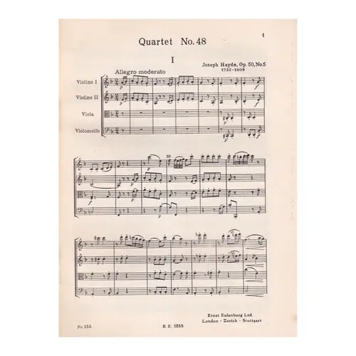 String Quartet F Maj. - Op.50 N.5 ( study score)